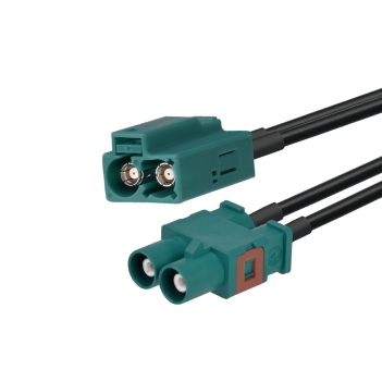 Fakra Double Z Water Blue Female to Male Extension Cable RG174 2.5M for Car Stereo GPS Navigation Radio Antenna