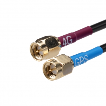 GPS LTE Combination Antenna With Dual SMA Male Connectors 3m Cables And Wall Mount Bracket