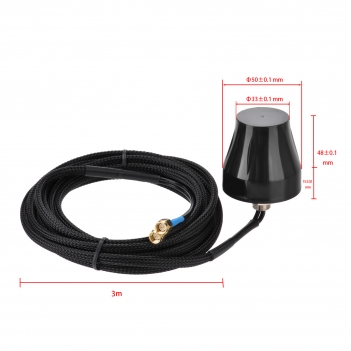 GPS LTE Combination Antenna With Dual SMA Male Connectors 3m Cables And Wall Mount Bracket