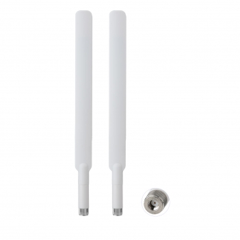 White 2.4G 5.8G Dual Band 12dBi Omnidirectional Stick Antenna With RP SMA Male Connector Pack Of 2