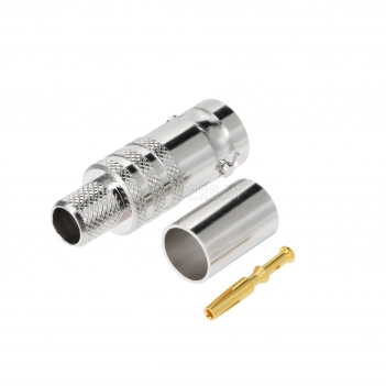 BNC Straight Crimp Jack Female Connector 75 Ohm for Belden 1694A Cable