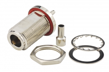 N Crimp Jack bulkhead with nut connector for RG316 cable