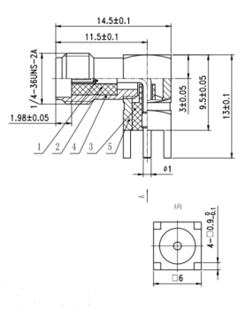 SMA Female Jack PCB Mounting Right Angle Connector