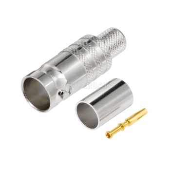 BNC Straight Crimp Jack Female Connector 75 Ohm for Belden 1694A Cable