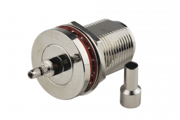 N Crimp Jack bulkhead with nut connector for RG316 cable