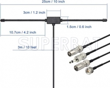 DAB FM Dipole Radio Antenna 3m Cable for Pioneer Onkyo Marantz Bose Wave Music System DAB FM Radio Home Stereo Aerial