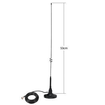 Mobile Radio Antenna Dual Band VHF UHF 136-174MHz and 400-460MHz Amateur Radio Antenna Vehicles 39 cm with Magnetic Base PL259 Connector and 5 m Cable for Bidirectional Radio and Amateur