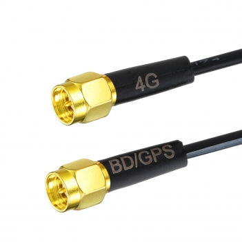 Dual-Band GPS/BeiDou + 4G Antenna with 28dB LNA, SMA Connectors, IP65 Waterproof 3M RG174 Cable for Automotive/IoT Tracking