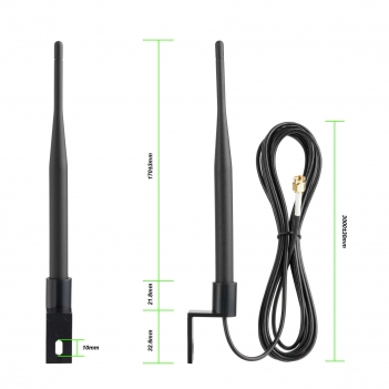 Outdoor 4G LTE Weatherproof Antenna RP-SMA Male 3m RG174 Extension Cable with Mounting Bracket  Compatible with Verizon AT&T T-Mobile Sprint 4G LTE Router Gateway Modem Cellular Trail Camera