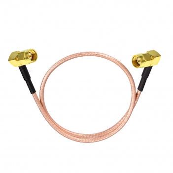 Right Angle SMA Male to Male RG316D Cable 50ohm Double-Shielded WiFi Antenna Extension Cable for 4G LTE Router RTL-SDR USB Dongle ADS-B Receiver Network Analyzer SDR Devices
