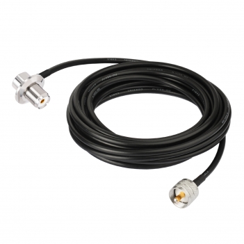 Soft Whip CB Antenna 27MHz with PL259 UHF BNC Male 16.5ft RG58 Coaxial Cable for Uniden Bearcat Cobra Galaxy Mobile Radio - Stainless Steel Mount