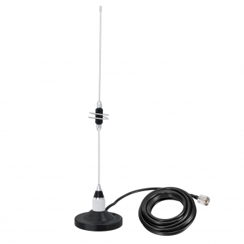 Mobile Radio Antenna Dual Band VHF UHF 136-174MHz and 400-460MHz Amateur Radio Antenna Vehicles 39 cm with Magnetic Base PL259 Connector and 5 m Cable for Bidirectional Radio and Amateur