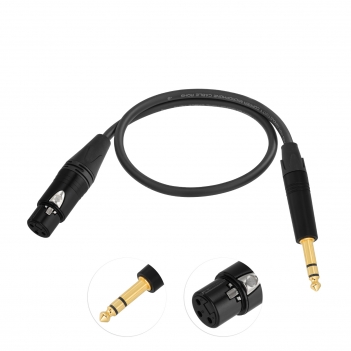2FT 6.35mm (1/4 Inch) TRS to Balanced XLR Female Stereo Audio Cable for Bass,Electric Guitar, Keyboard,Amp,Speaker,Equalizer;Microphones,Amplifiers, mixing consoles; Live events or studio sound; Analog audio.