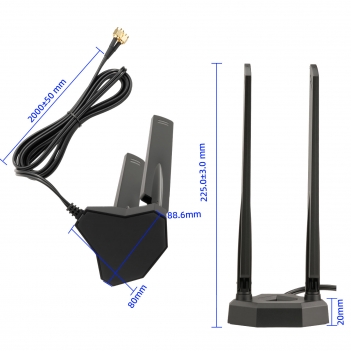 WiFi 6E Antenna Magnetic Base High Gian Antenna with RP-SMA Male Connector for WiFi  Router PC Desktop Computer PCI-E Card  Gaming Motherboard