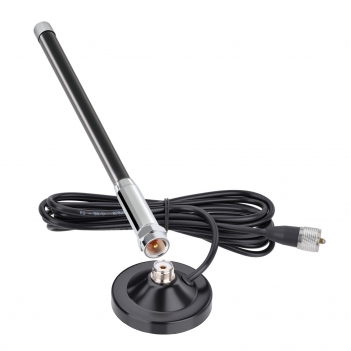 Vehicle Mobile Ham Radio Antenna  Dual Band VHF UHF 136-174MHz 400-470MHz Magnetic Base Mount  Fiberglass Antenna PL259 Male Connector for Car Marine Amateur Radio