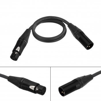 2FT XLR Male to Balanced XLR Female Stereo Audio Cable for Bass,Electric Guitar, Keyboard,Amp,Speaker,Equalizer;Microphones,Amplifiers, mixing consoles; Live events or studio sound; Analog audio.