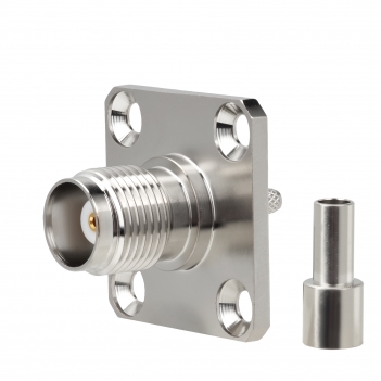 TNC Jack Female Connector Straight 4 Hole Flange Crimp RG316