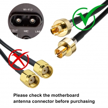 WiFi 7 WiFi 6E Antenna Tri-Band 2.4GHz 5GHz 6GHz Magnetic Base antenna with New Interface (NOT RP-SMA) for ROG STRIX Series/ROG Crosshair/ROG MAXIMUS Series WiFi 7 Gaming Motherboard