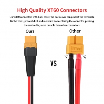 XT60 to O Ring Terminal Cable,10AWG XT60 Female to O Ring Connector Cable with Tinned Pure Wire for RC Battery Solar Portable Power Power Station and Solar Panel(2FT)