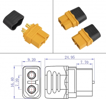10AWG 2FT XT60 Solar Cable 2 10 25 35 50 75 100FT XT60 Extension Cable Solar Panel Connector to XT60 Connector for Portable Power Station (2FT)