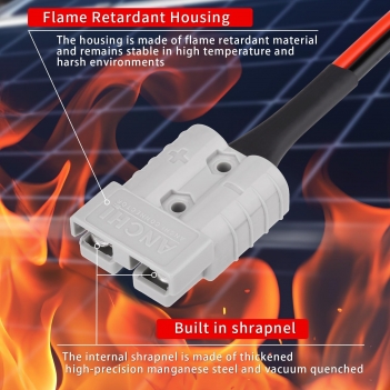 10AWG 2FT Anderson Connector 50 Amp Cable,Anderson SB50 Plug Battery Quick Connector Cable for Solar and Wind Energy Systems Battery Power Connections