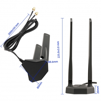 WiFi 7 WiFi 6E Antenna Tri-Band 2.4GHz 5GHz 6GHz Magnetic Base antenna with New Interface (NOT RP-SMA) for ROG STRIX Series/ROG Crosshair/ROG MAXIMUS Series WiFi 7 Gaming Motherboard