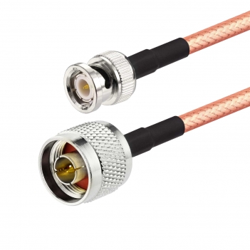 BNC Male to N Male RG400 Low Loss Coax Cable 2 Feet for UHF VHF Ham Radio,SDR, Radio Scanner,Spectrum Analyzer & Oscilloscope