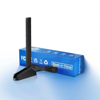 WiFi 7 WiFi 6E Antenna Tri-Band 2.4GHz 5GHz 6GHz Magnetic Base antenna with RP-SMA Male for Gaming PC Desktop Computer Motherboard PCIe Card, Wireless Router Modem