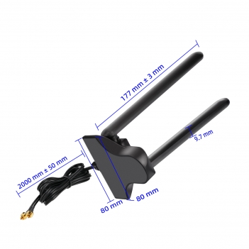 WiFi 7 WiFi 6E Antenna Tri-Band 2.4GHz 5GHz 6GHz Magnetic Base antenna with New Interface (NOT RP-SMA) for ROG STRIX Series/ROG Crosshair/ROG MAXIMUS Series WiFi 7 Gaming Motherboard