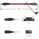 ELFCULB SAE to 8mm Adapter Cable 14 AWG DC 8mm Male to SAE Connector Cable with DC 55mm*25mm Adapter and Polarity Reverse Adapter for Solar Panel Portable Power Station(6FT)