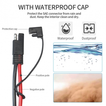 ELFCULB SAE to Alligator Clip,12AWG SAE Connector Quick Disconnect Cable Battery Alligator Crocodile Clip with 10A 15A 20A 25A Fuse,Compatible for Cars Motorcycles(3.3FT)