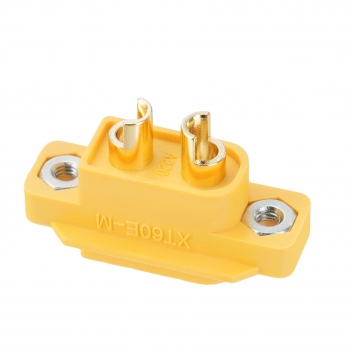ELFCULB 10pcs Amass XT60E Male Connectors, Gold Plated for Drones FPV RC Battery/Planes/UAVs, Drone Lipo Plug Adapter (Yellow)