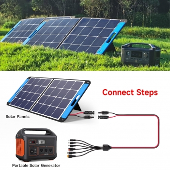 ELFCULB 6-in-1 Solar Panel Connector Kit, 12AWG Solar to XT60, Anderson, DC7909, DC6530, DC35135, DC5521 Connector Cable for Portable Station Solar Panel Generator(2FT)