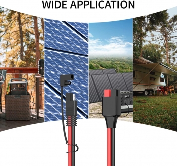 ELFCULB 12AWG Anderson Connector to SAE Extension Cable with SAE Polarity Reverse Adapter for Portable Power Station Solar Panel (2FT)