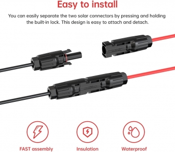 ELFCULB 12AWG 2FT Solar to XT60i Cable 2 10 25 35 50 75 100FT Solar Connector to XT60i Adapter Cable for Portable Power Station (2FT)