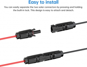 ELFCULB 10AWG 2FT Solar Connector to SAE Adapter 2 3.3 10 20 35 50 FT SAE Solar Panel Extension Cable with SAE Polarity Reverse Adapter for Solar Panels Car Battery Charger Kit