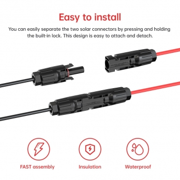 ELFCULB Solar to Anderson Cable, 10AWG 1.8M Solar Plug to Andersen Plug 50A for Solar Panel Solar Generator