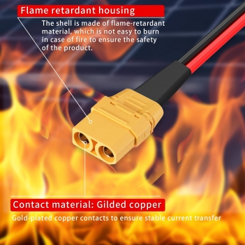 ELFCULB XT90 Solar Cable,10AWG 2FT XT90 Female to Solar Panel Connector Cable for Solar Panel Portable Power Station