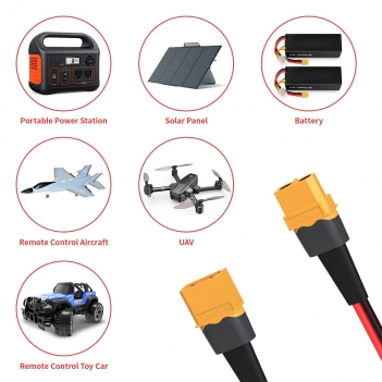 ELFCULB 10AWG 20FT XT60 Extension Cable XT60 Female to Male Connector for RC Battery Portable Power Station Solar Panel(20FT)