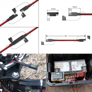 ELFCULB 14AWG 3FT SAE Extension Cable 3/6/10/20/35/50FT Quick Disconnect Wire Harness with SAE Connector for Automotive RV Battery Solar Panel