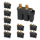 ELFCULB 10pcs Amass XT30U (2+2) Upgrade Female Connectors, Drone FPV Lipo Battery Connectors, Gold Plated for RC UAV Robots (Black)