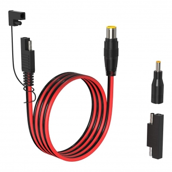 ELFCULB SAE to 8mm Adapter Cable 14 AWG DC 8mm Male to SAE Connector Cable with DC 55mm*25mm Adapter and Polarity Reverse Adapter for Solar Panel Portable Power Station(6FT)