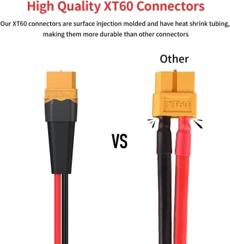 ELFCULB XT60 to O Ring Terminal Cable, 12AWG XT60 Female to O Ring Connector Cable with Tinned Pure Wire for RC Battery Solar Portable Power Power Station and Solar Panel(2FT)