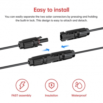 ELFCULB XT90 Solar Cable, 10AWG 10FT XT90 Female to Solar Panel Connector Cable for Solar Panel Portable Power Station