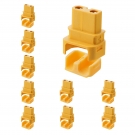 ELFCULB 10 Pairs Amass XT30ULW-A Connectors, XT30 Upgrade Female Connectors for Mini-UAV Robot Lipo Battery(Yellow)