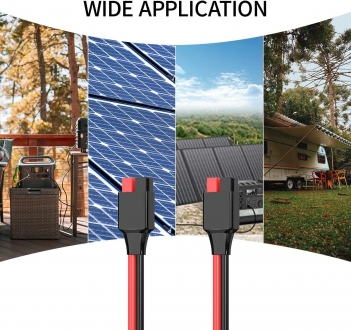 ELFCULB 12AWG 6FT Anderson Extension Cable 2 6 10 20 35 50FT Solar Extension Cable Anderson Connector for Portable Power Station Solar Generator Solar Panel (6FT)