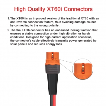 ELFCULB XT60i to O Ring Terminal Cable,12AWG XT60i Female to O Ring Connector with Tinned Pure Wire,for RC Battery Solar Portable Power Power Station and Solar Panel(2FT)