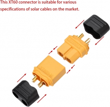 ELFCULB XT60 Connectors 12 Pairs XT60 Male Female Bullet Connectors Power Plugs with Sheath for RC Battery Solar Portable Power Power Station