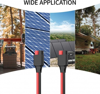 ELFCULB 10AWG 2FT Anderson Extension Cable 2 6 10 20 35 50FT Solar Extension Cable Anderson Connector for Portable Power Station Solar Generator Solar Panel (2FT)