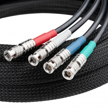 4-Channel 10FT HD-BNC Male to HD-BNC Male Belden 1855A 6G SDI Cable Micro-BNC Cable with Braided Sleeve Color Coded Compatible with CoaXPress CXP-6 for Industrial Machine Vision